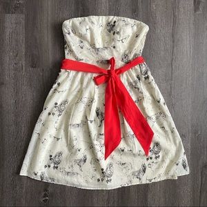 Maeve Dog Print Strapless Tie Front Dress (4)